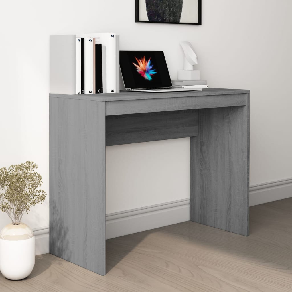 vidaXL Desk Smoked Oak 90x40x72 cm Engineered Wood