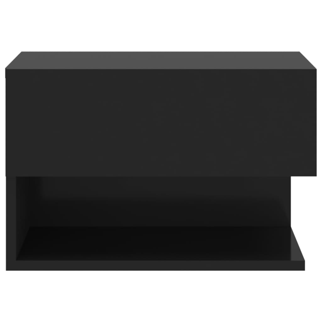 vidaXL Wall-mounted Bedside Cabinet Black