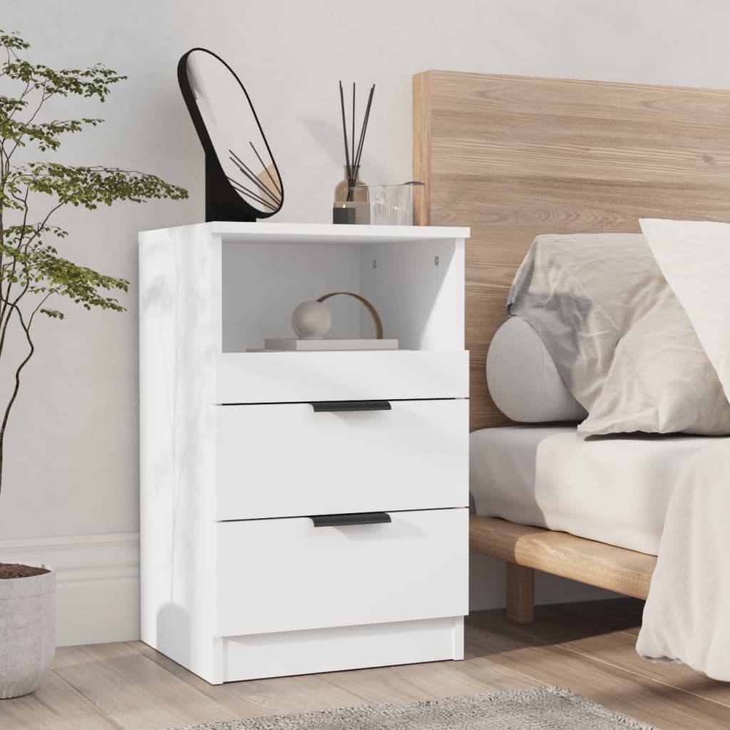 vidaXL Bedside Cabinet Black Engineered Wood