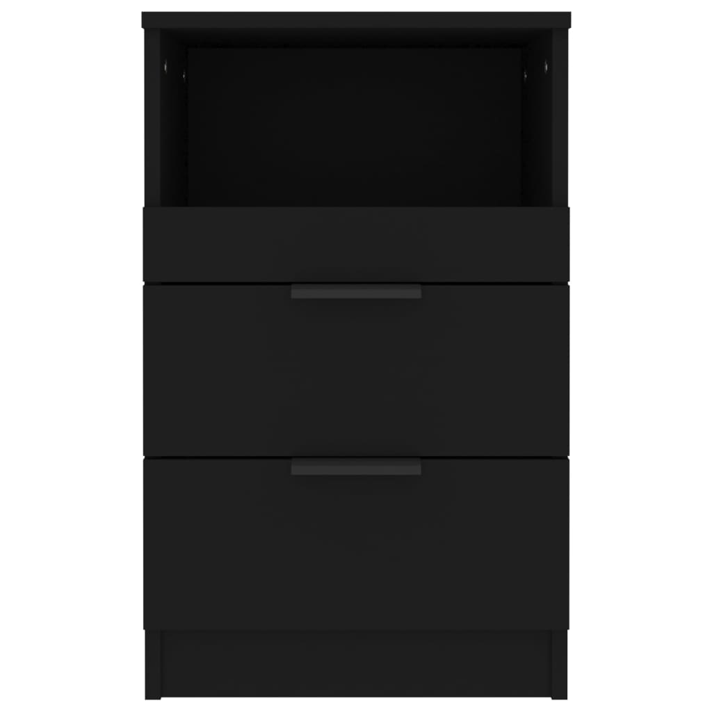 vidaXL Bedside Cabinets 2 pcs Black Engineered Wood