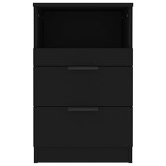 vidaXL Bedside Cabinets 2 pcs Black Engineered Wood