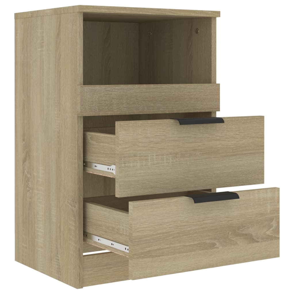 vidaXL Bedside Cabinet Black Engineered Wood