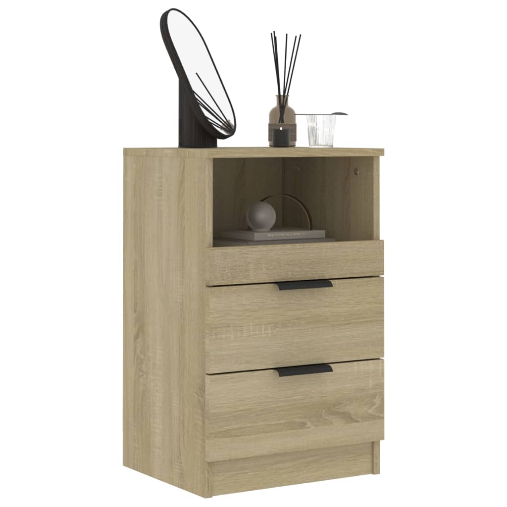 vidaXL Bedside Cabinet Black Engineered Wood