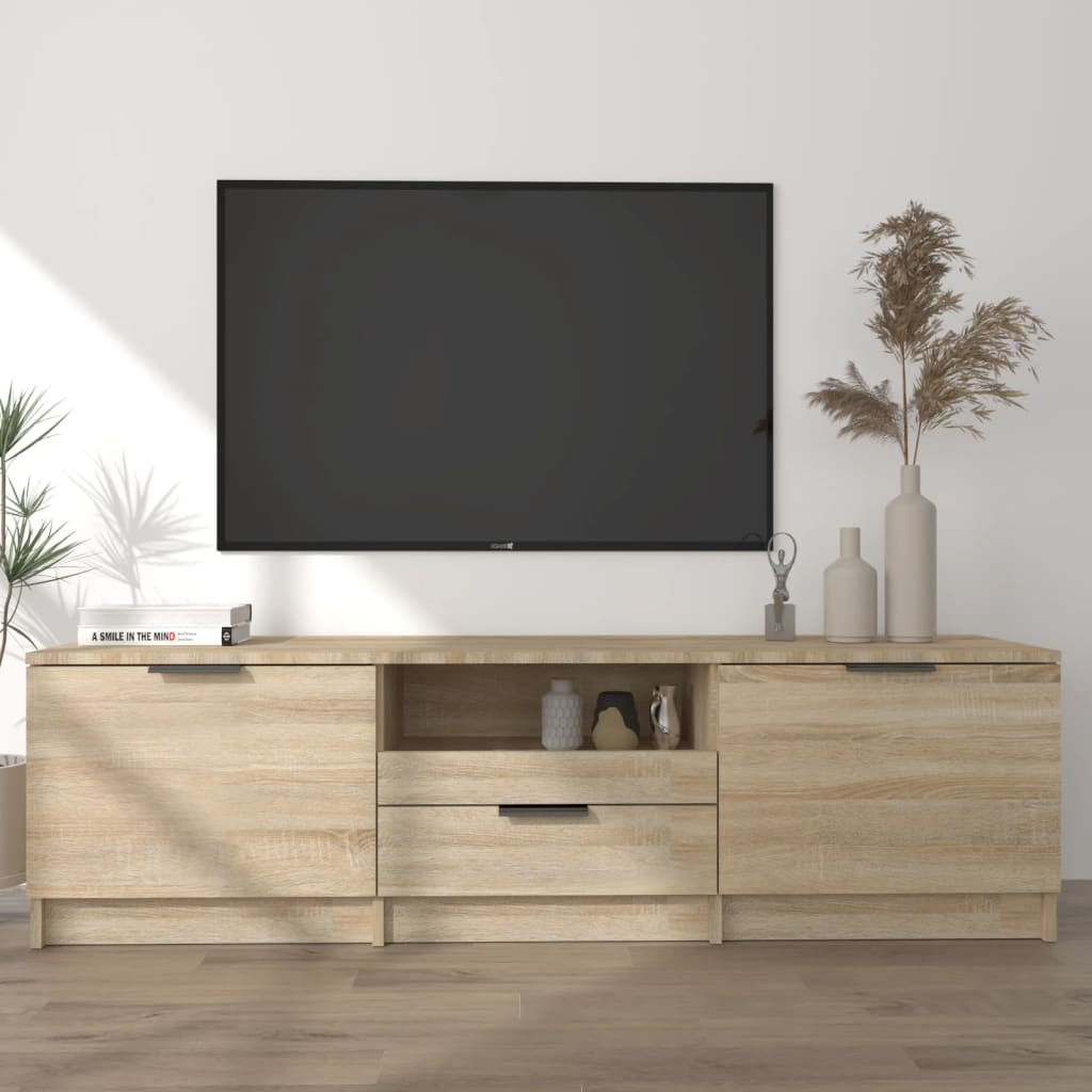 vidaXL TV Cabinet Black 140x35x40 cm Engineered Wood