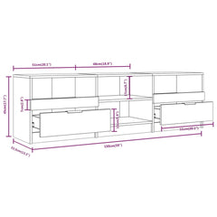 vidaXL TV Cabinet Black 150x33.5x45 cm Engineered Wood