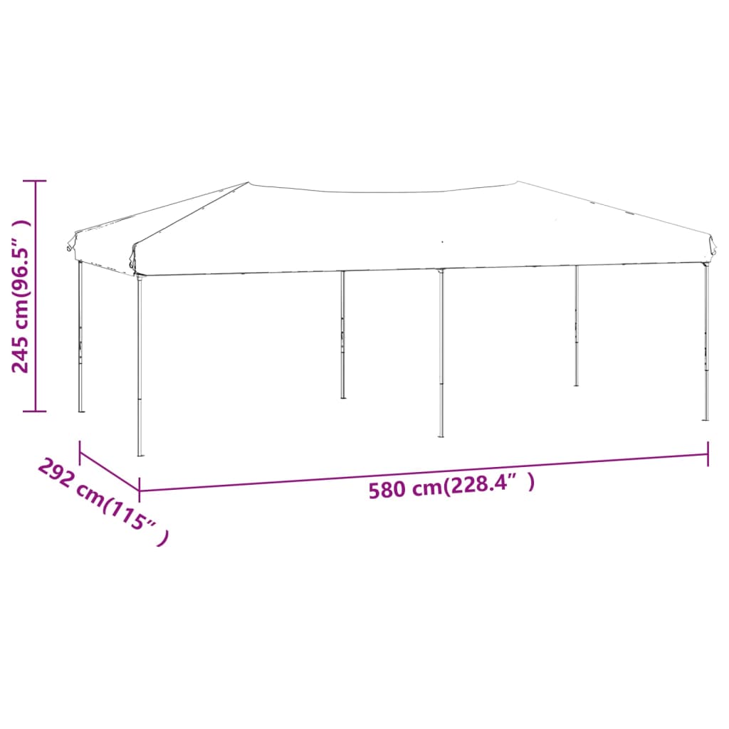 vidaXL Folding Party Tent with Sidewalls Anthracite 3x6 m