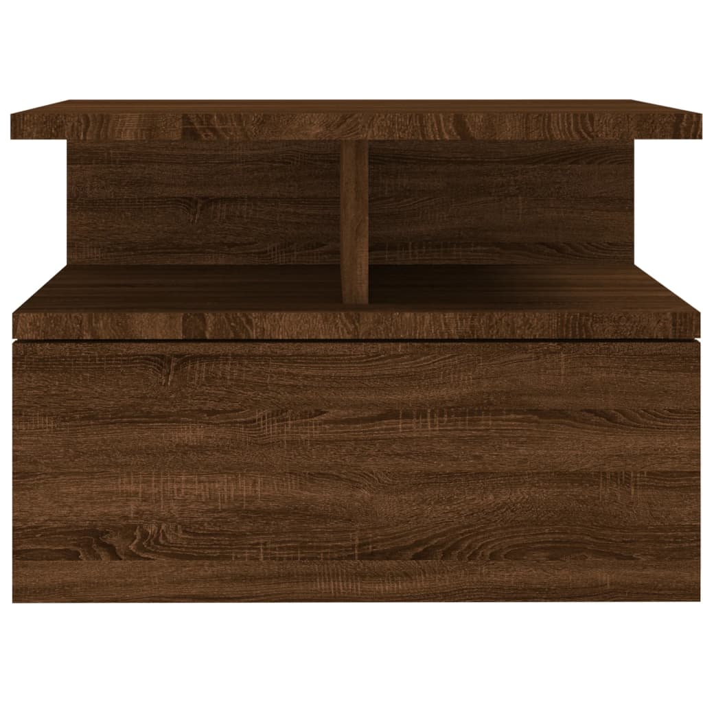 vidaXL Floating Nightstand 2 pcs Brown Oak 40x31x27 cm Engineered Wood