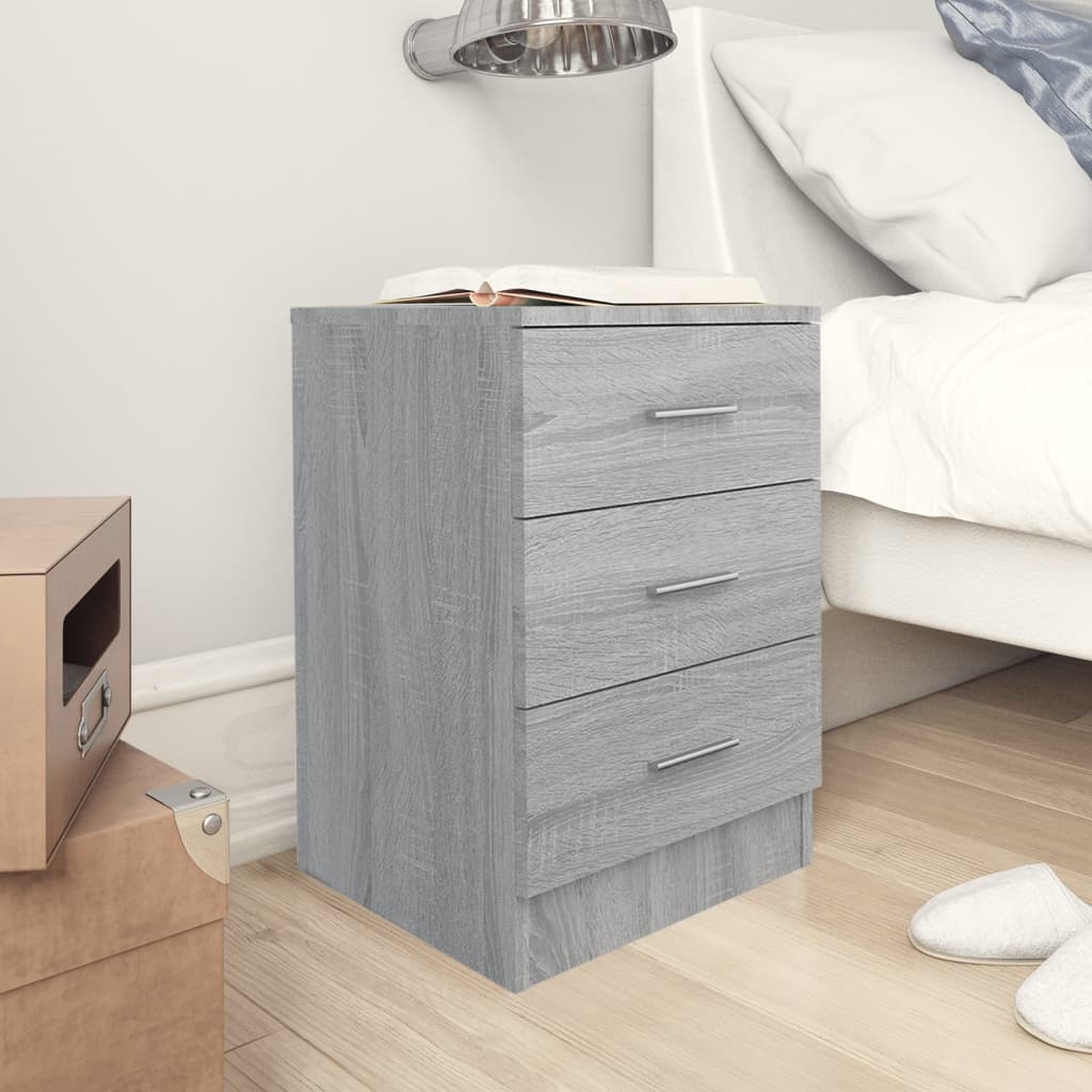 vidaXL Bedside Cabinets 2 pcs Smoked Oak 38x35x56 cm Engineered Wood