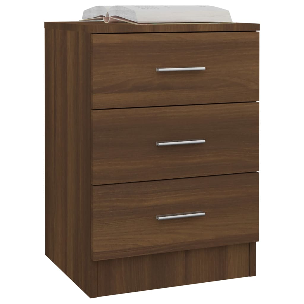 vidaXL Bedside Cabinets 2 pcs Smoked Oak 38x35x56 cm Engineered Wood