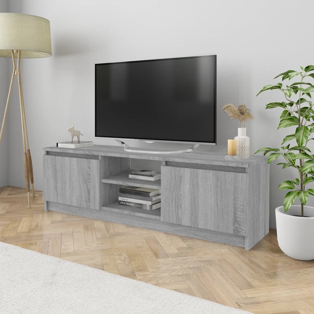 vidaXL TV Cabinet Smoked Oak 120x30x35.5 cm Engineered Wood