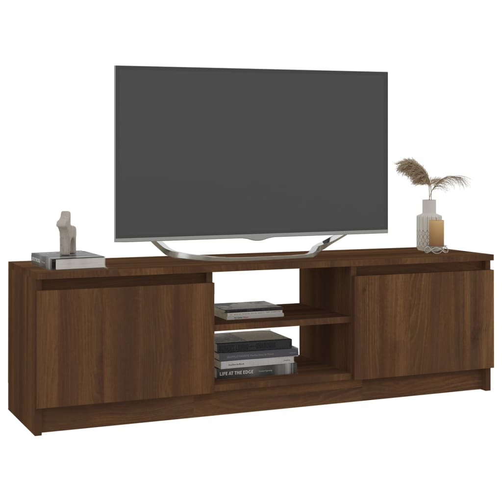 vidaXL TV Cabinet Smoked Oak 120x30x35.5 cm Engineered Wood