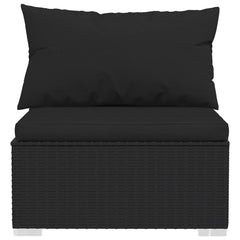 vidaXL 4 Piece Garden Lounge Set with Cushions Brown Poly Rattan