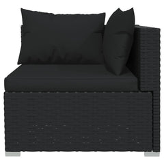 vidaXL 4 Piece Garden Lounge Set with Cushions Brown Poly Rattan