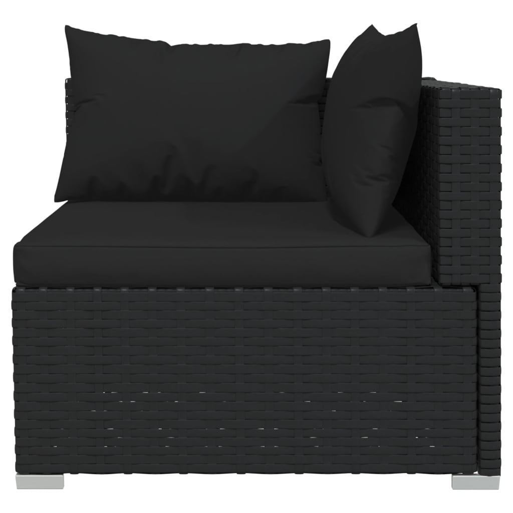 vidaXL 4 Piece Garden Lounge Set with Cushions Brown Poly Rattan