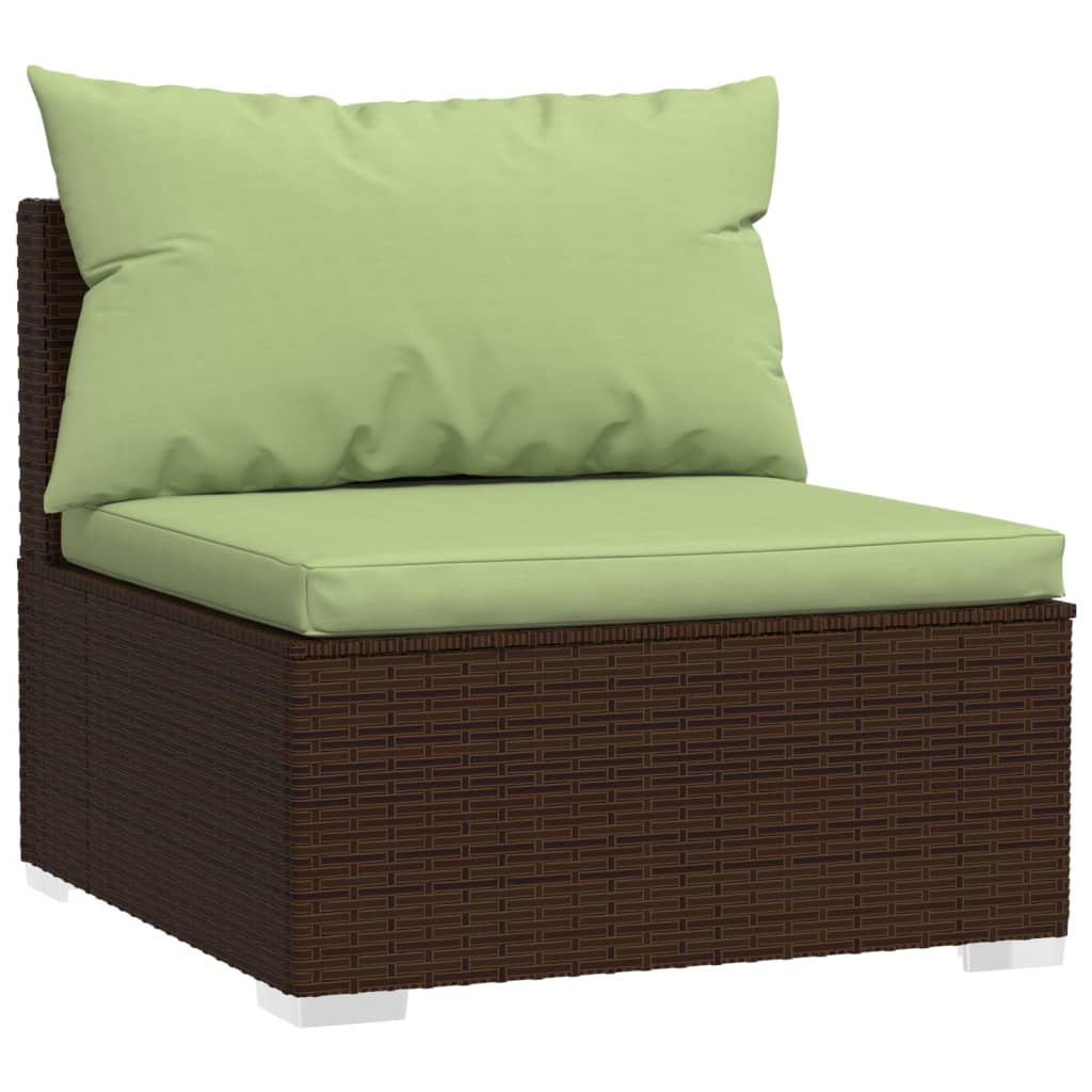 vidaXL 14 Piece Garden Lounge Set with Cushions Black Poly Rattan