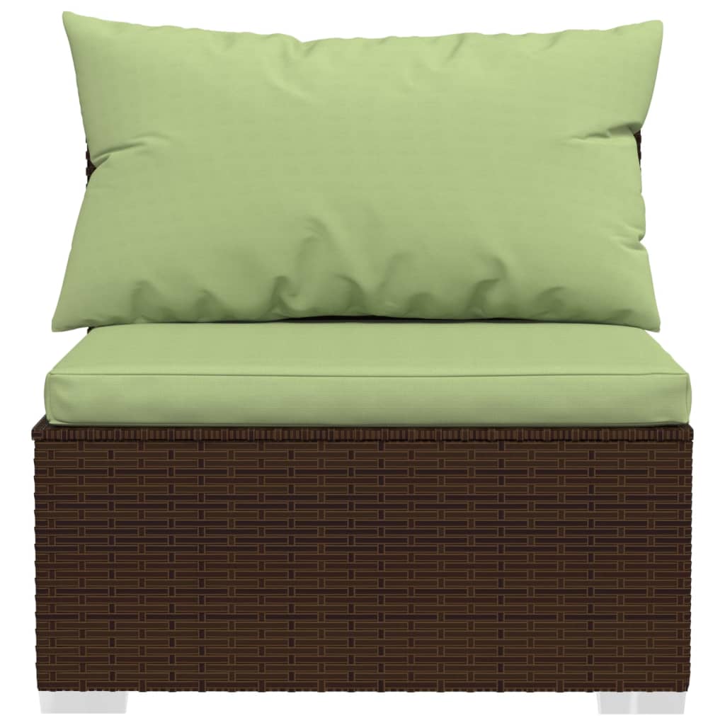 vidaXL 14 Piece Garden Lounge Set with Cushions Black Poly Rattan
