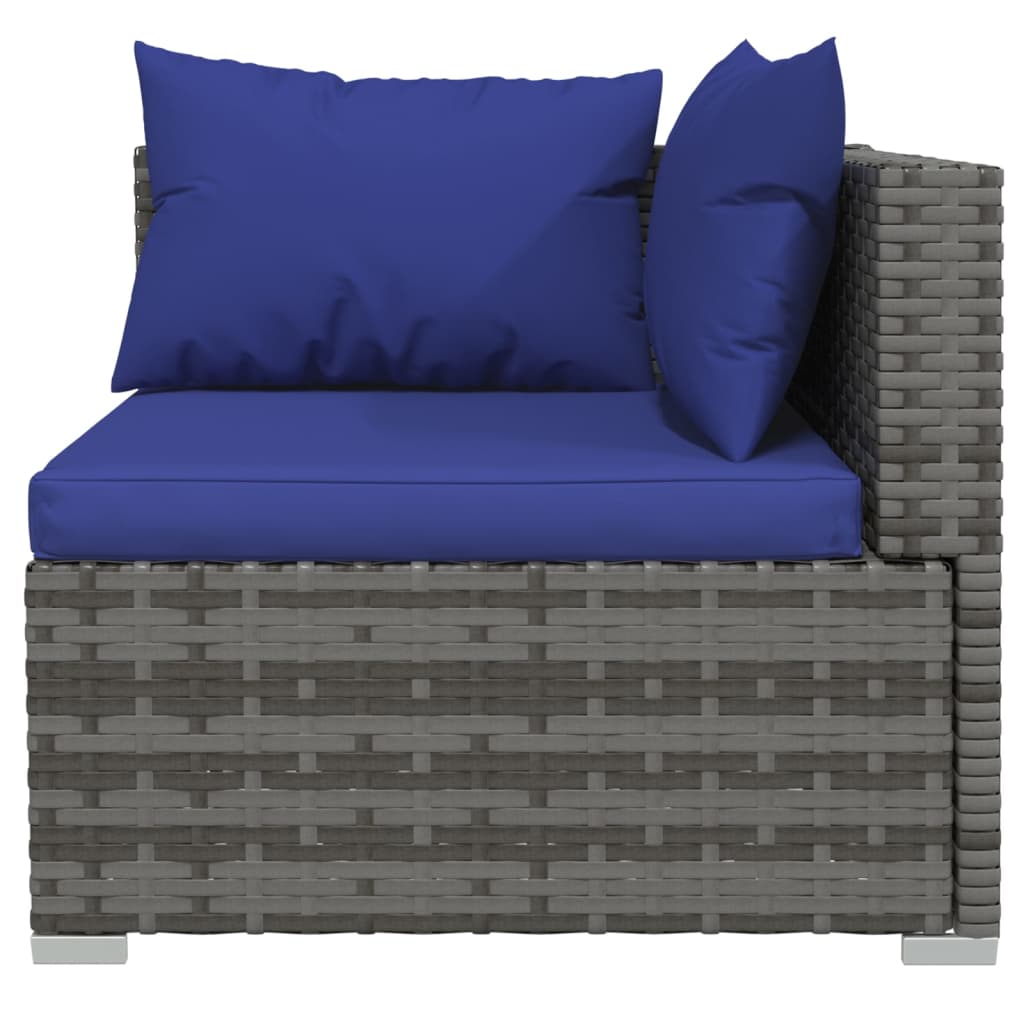 vidaXL 11 Piece Garden Lounge Set with Cushions Black Poly Rattan