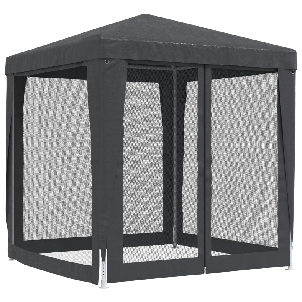 vidaXL Party Tent with 4 Mesh Sidewalls Anthracite 4x4 m HDPE