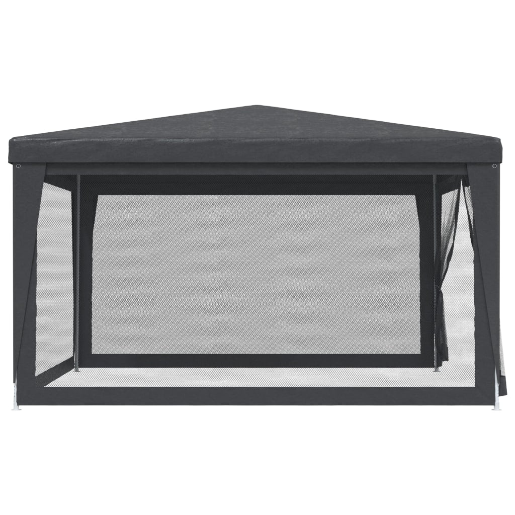 vidaXL Party Tent with 4 Mesh Sidewalls Anthracite 4x4 m HDPE