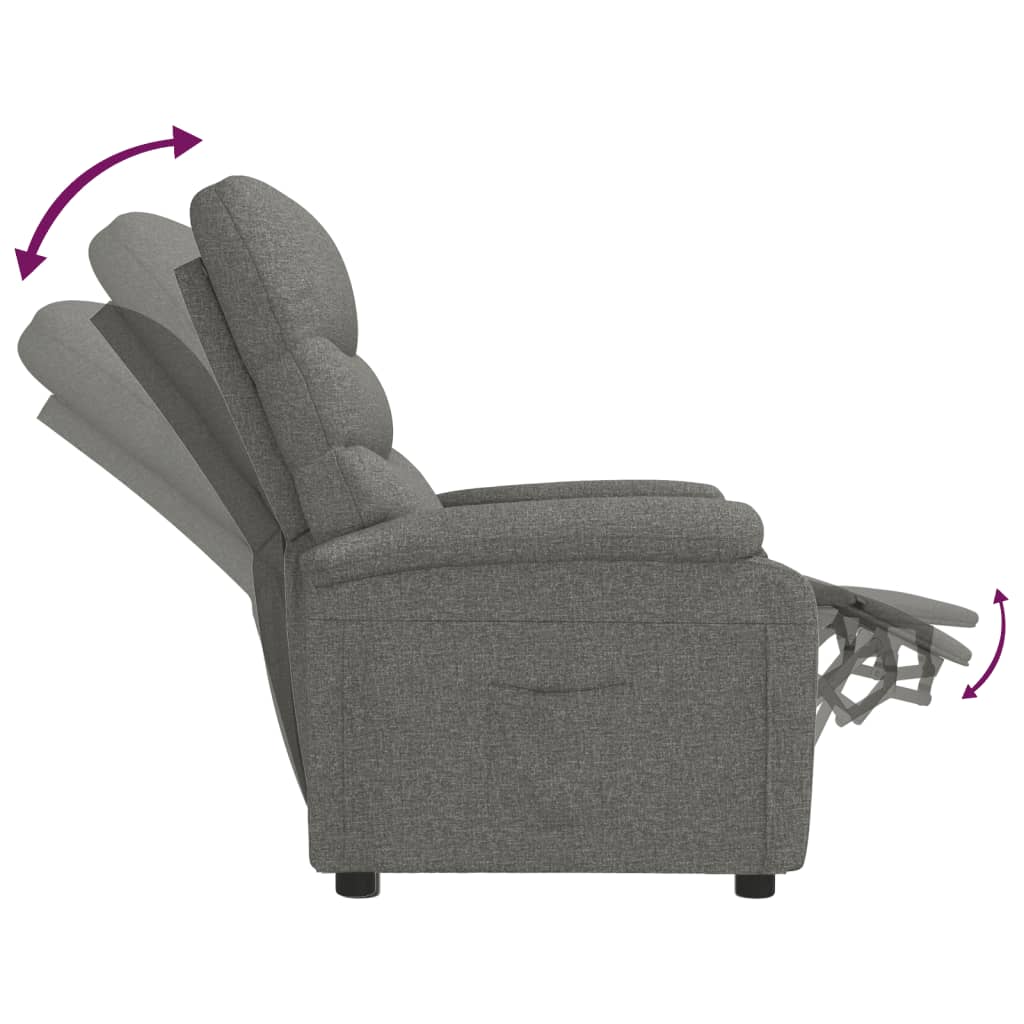 vidaXL Recliner Chair Black Fabric