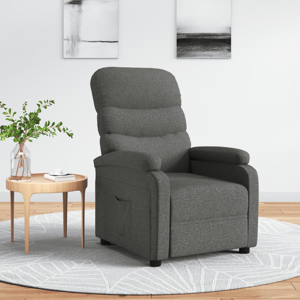 vidaXL Recliner Chair Black Fabric