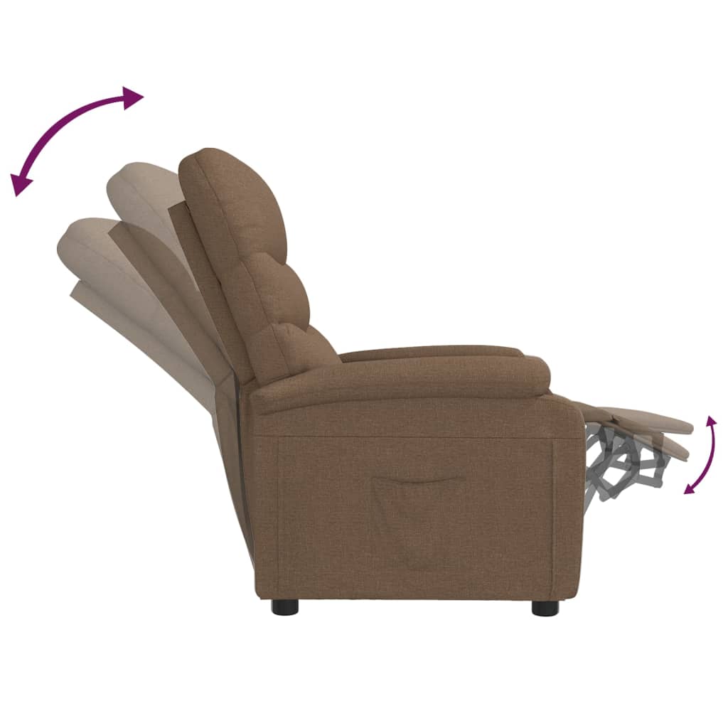 vidaXL Recliner Chair Black Fabric