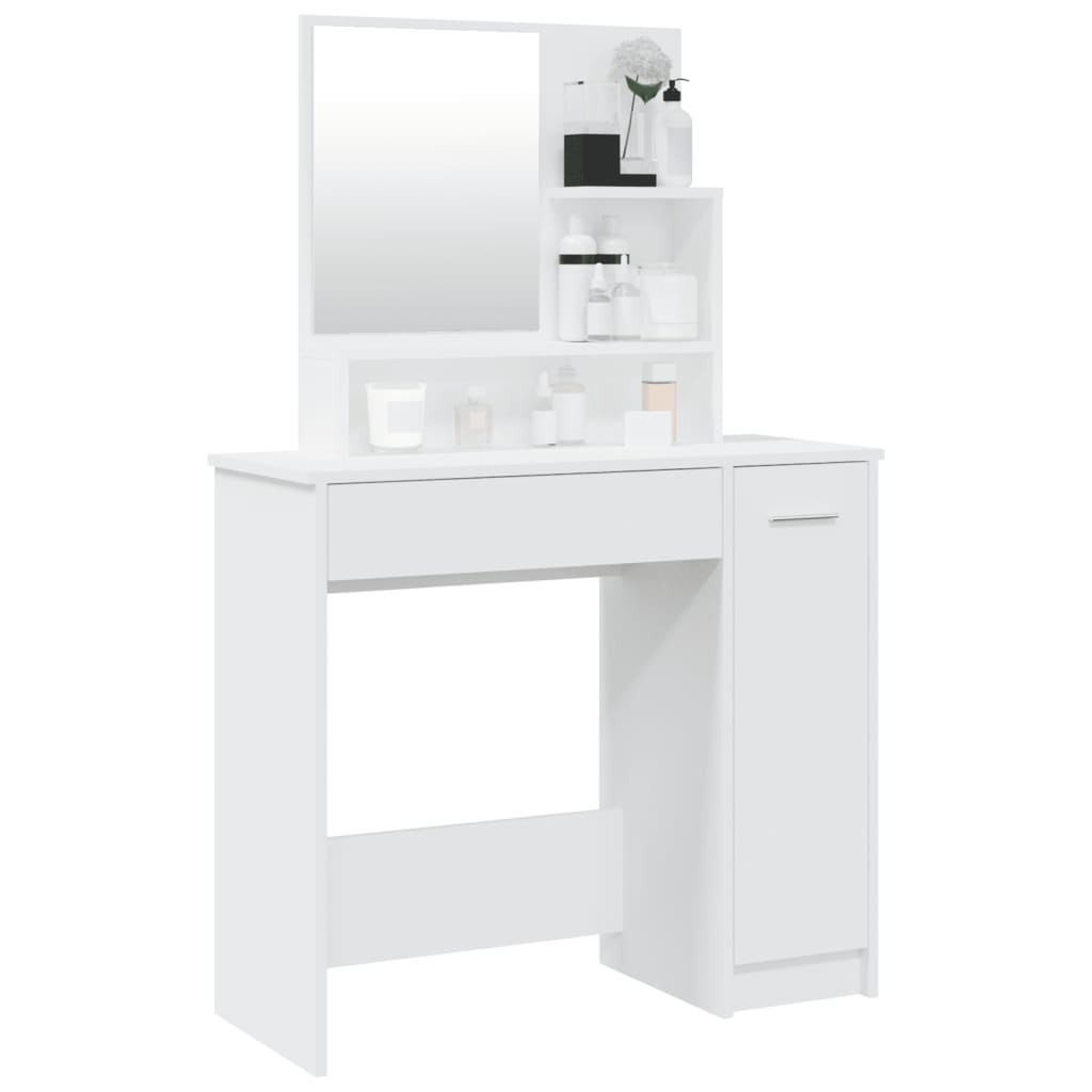 vidaXL Dressing Table with Mirror Sonoma Oak 86.5x35x136 cm