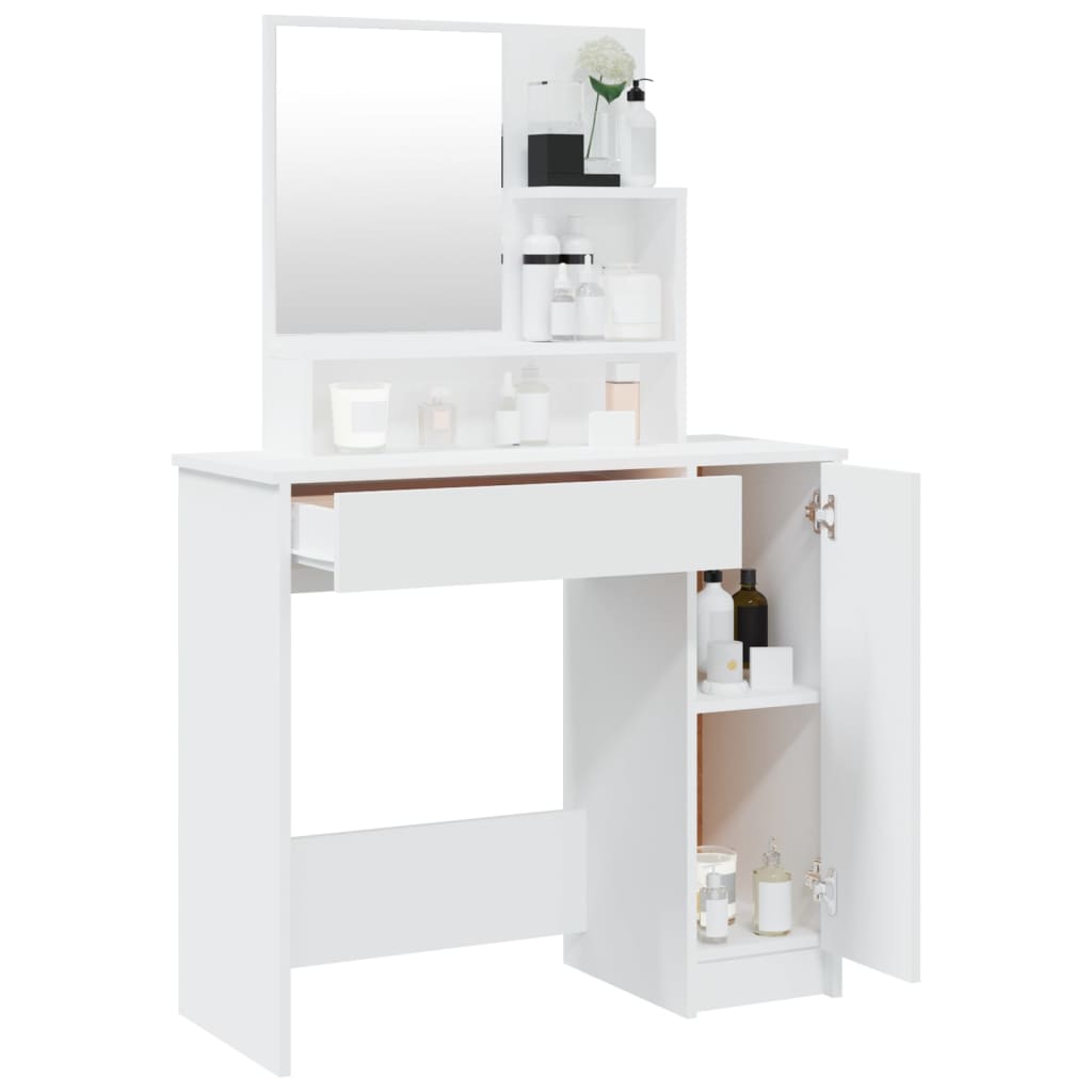 vidaXL Dressing Table with Mirror Sonoma Oak 86.5x35x136 cm