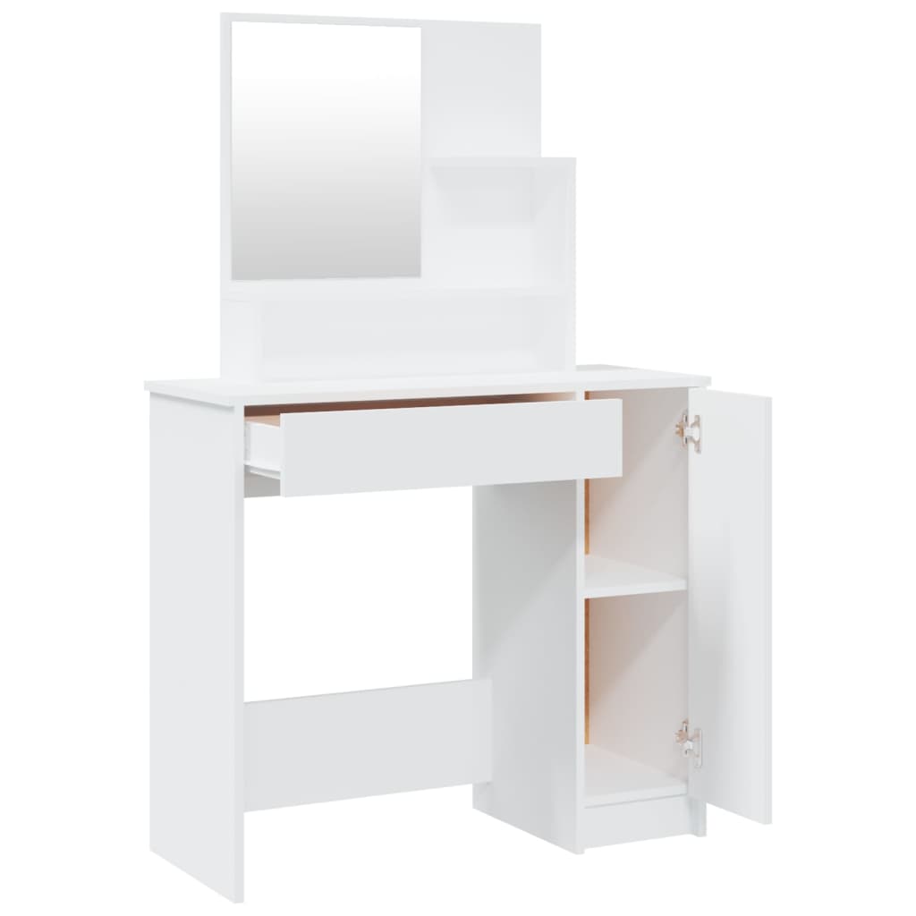 vidaXL Dressing Table with Mirror Sonoma Oak 86.5x35x136 cm