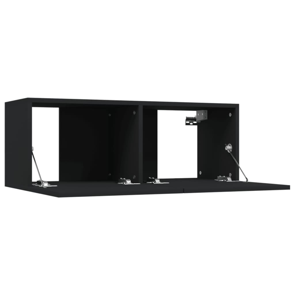 vidaXL TV Cabinets 2 pcs Black 80x30x30 cm Engineered Wood