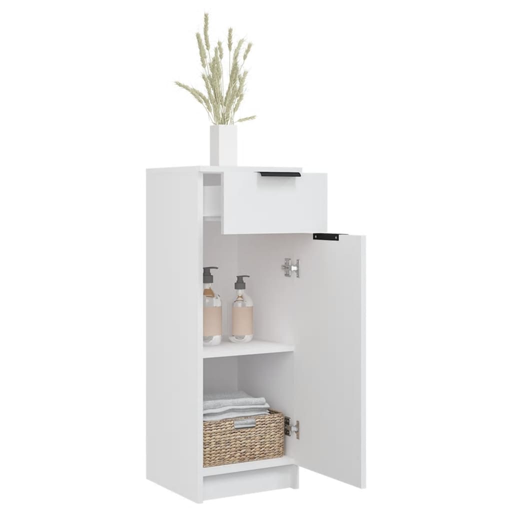 vidaXL Bathroom Cabinet Smoked Oak 32x34x90 cm Engineered Wood