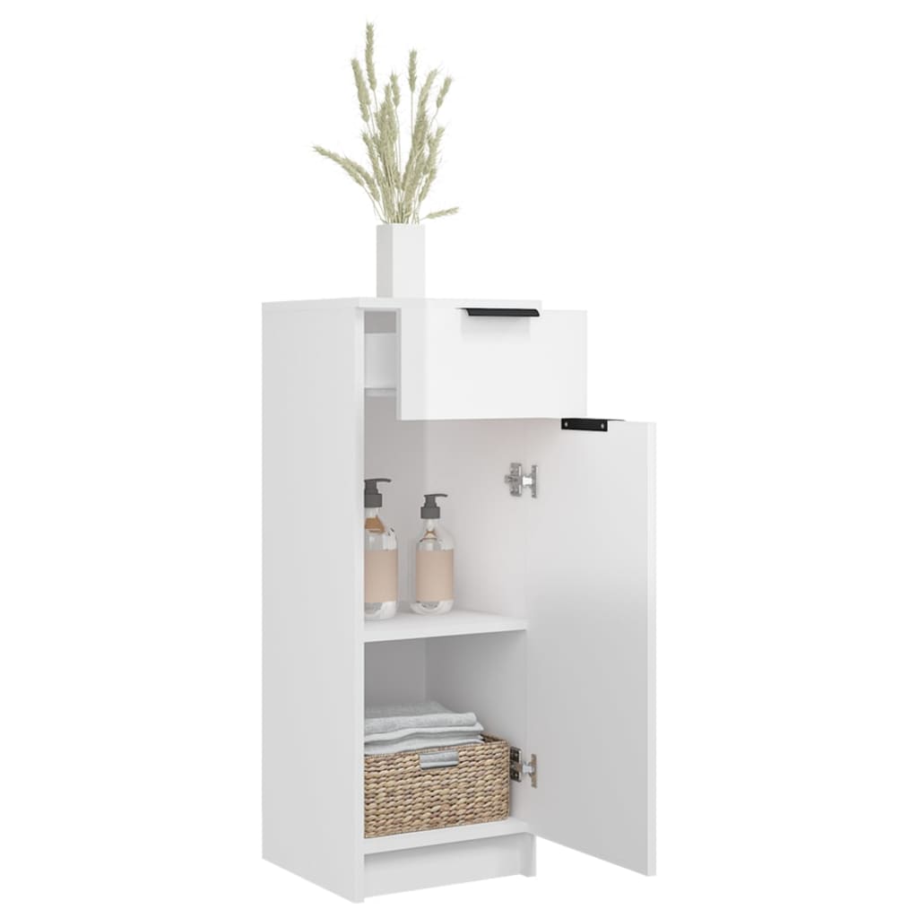 vidaXL Bathroom Cabinet Smoked Oak 32x34x90 cm Engineered Wood