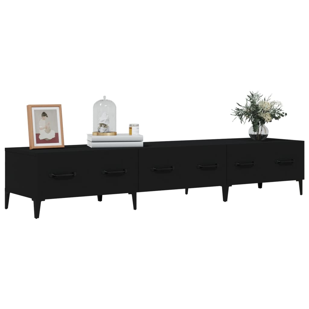 vidaXL TV Cabinet Black 150x34,5x30 cm Engineered Wood