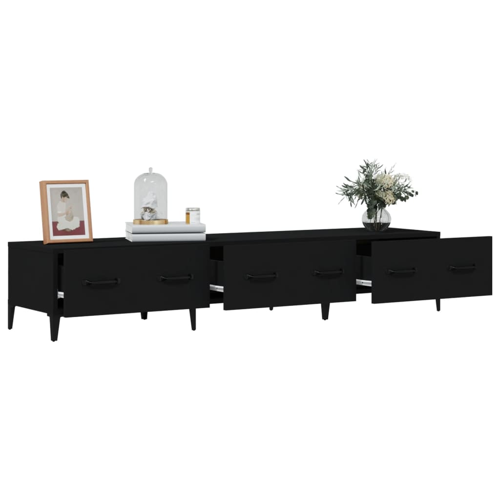 vidaXL TV Cabinet Black 150x34,5x30 cm Engineered Wood