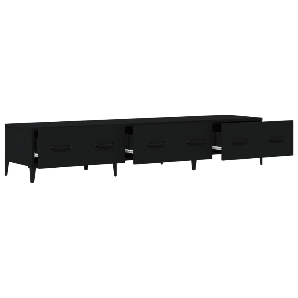 vidaXL TV Cabinet Black 150x34,5x30 cm Engineered Wood