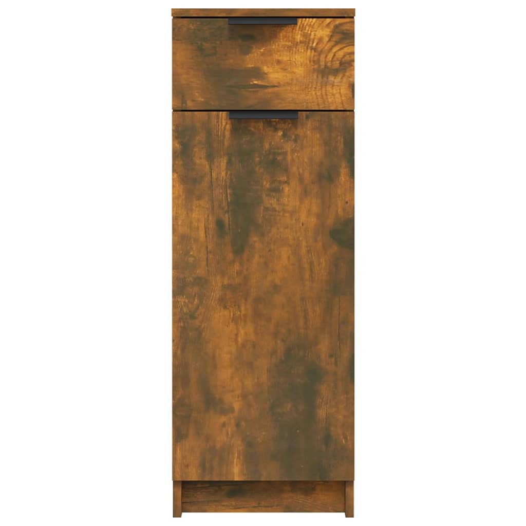 vidaXL Bathroom Cabinet Smoked Oak 32x34x90 cm Engineered Wood