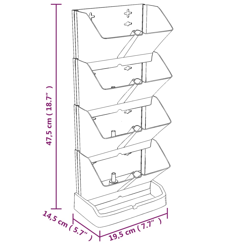 vidaXL Vertical Garden Plant Set 4 pcs Anthracite Polypropylene