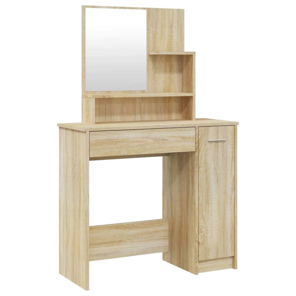 vidaXL Dressing Table Set Sonoma Oak 86.5x35x136 cm