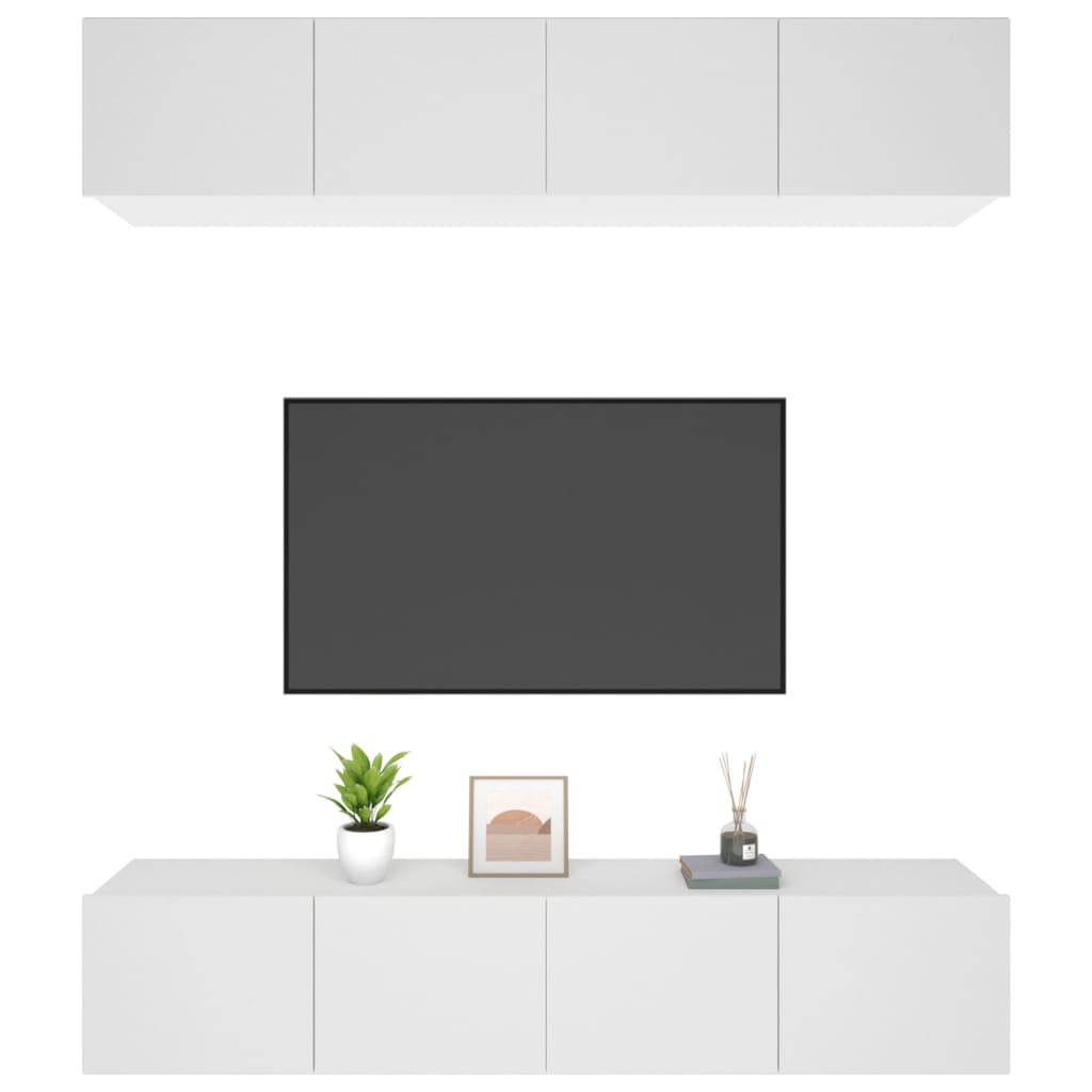 vidaXL TV Cabinets 4 pcs Black 80x30x30 cm Engineered Wood