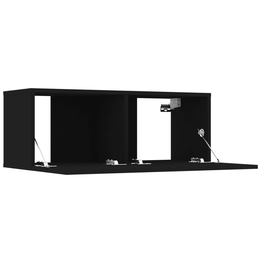 vidaXL TV Cabinets 4 pcs Black 80x30x30 cm Engineered Wood