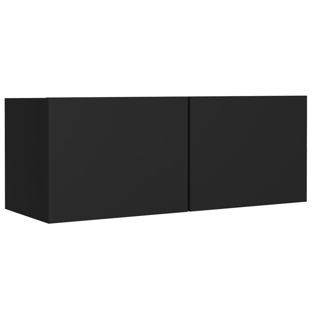 vidaXL 7 Piece TV Cabinet Set Black Engineered Wood