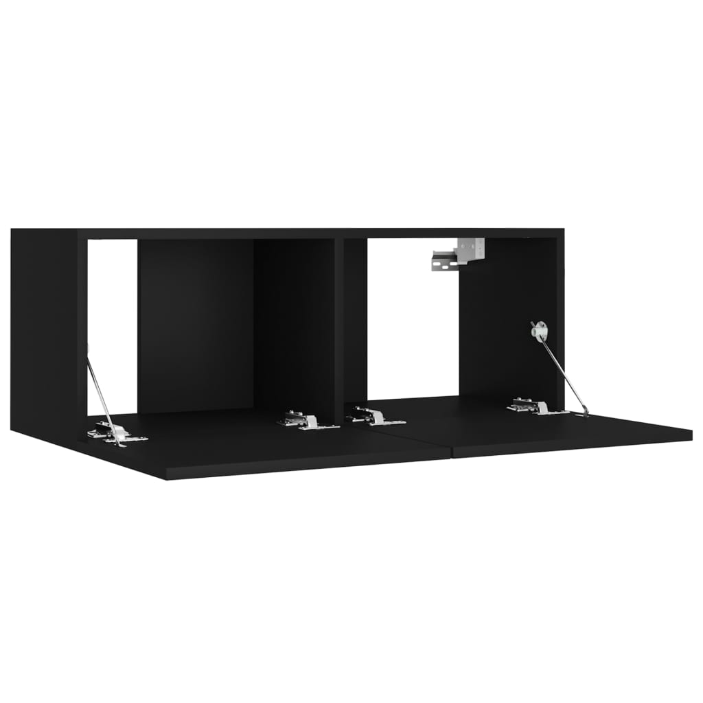 vidaXL 7 Piece TV Cabinet Set Black Engineered Wood