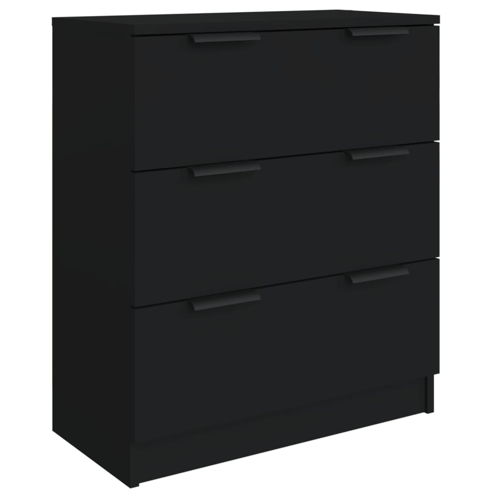 vidaXL 3 Piece Sideboards Black Engineered Wood