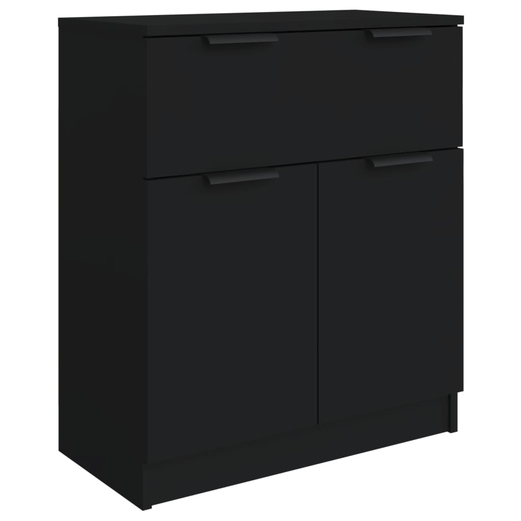 vidaXL 3 Piece Sideboards Black Engineered Wood