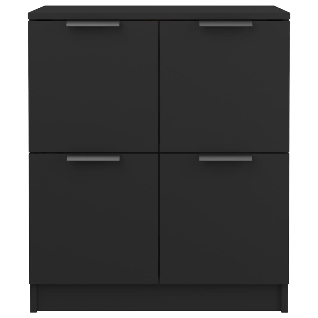 vidaXL Sideboards 2 pcs Black 60x30x70 cm Engineered Wood