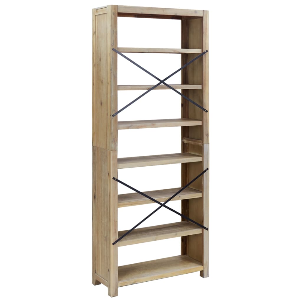 vidaXL 7-Tier Bookcase 80x30x200 cm Solid Wood Acacia