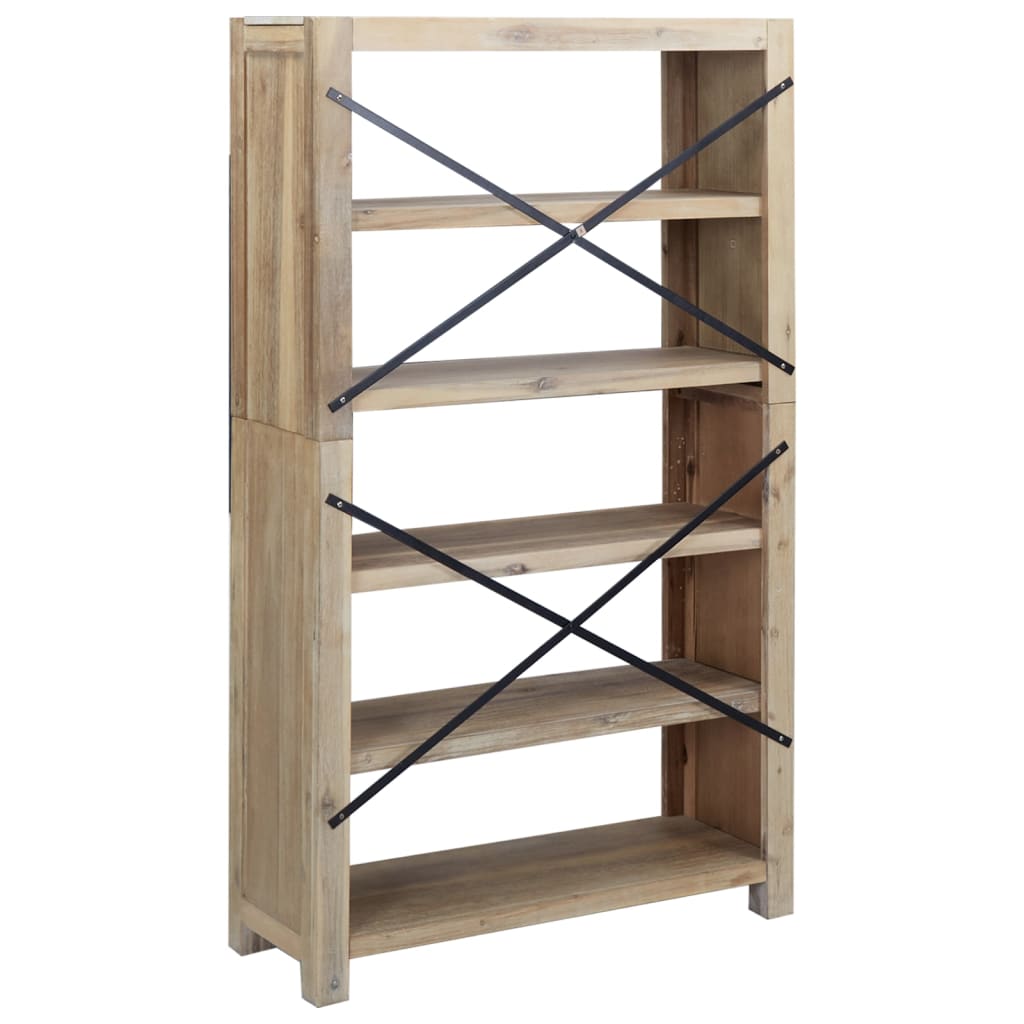 vidaXL 5-Tier Bookcase 80x30x140 cm Solid Wood Acacia