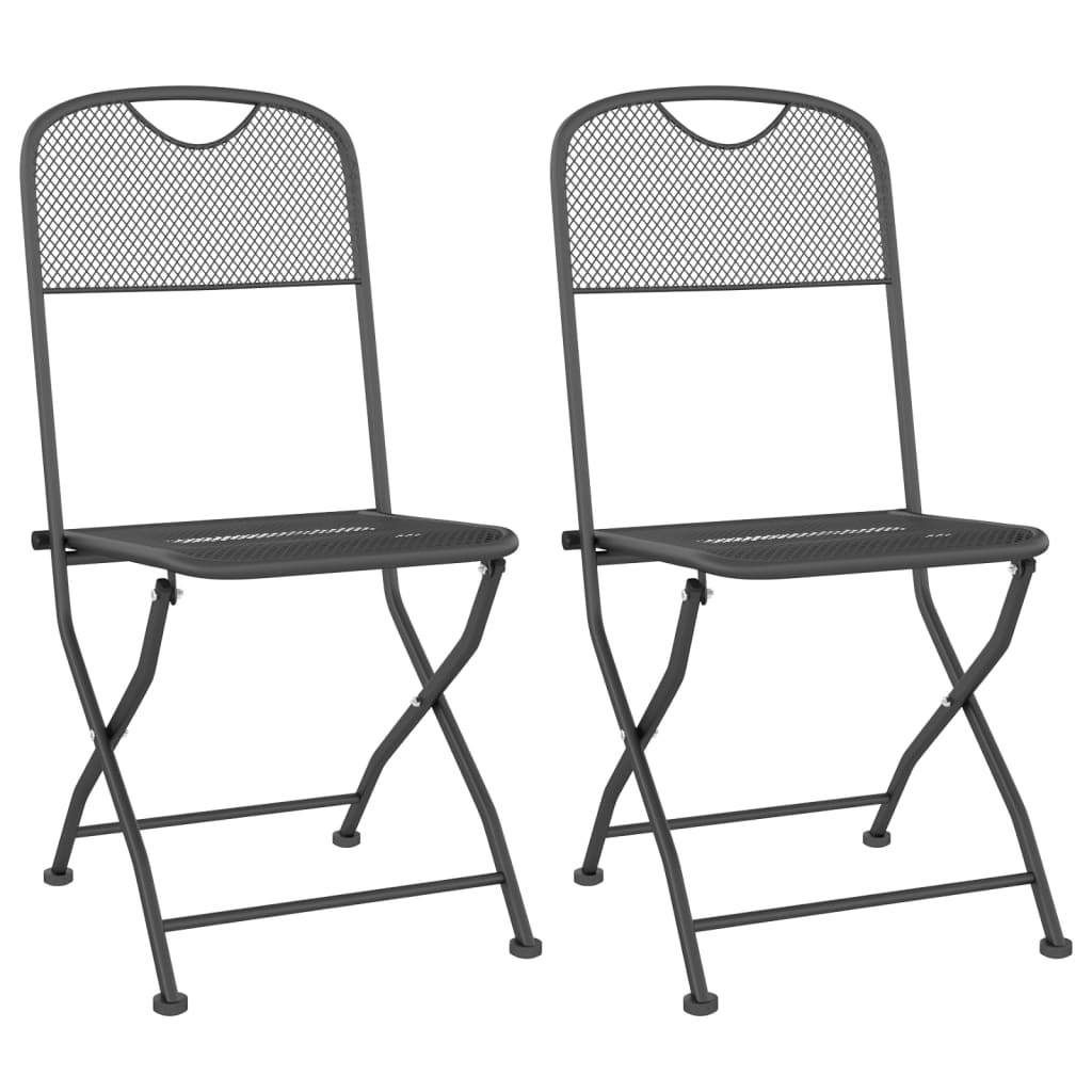 vidaXL 5 Piece Garden Dining Set Expanded Metal Mesh Anthracite