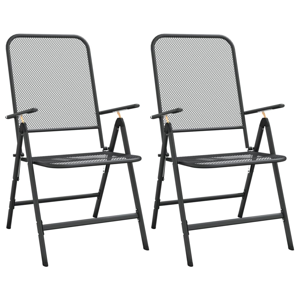 vidaXL 5 Piece Garden Dining Set Expanded Metal Mesh Anthracite