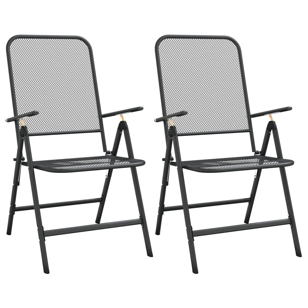 vidaXL 5 Piece Garden Dining Set Expanded Metal Mesh Anthracite